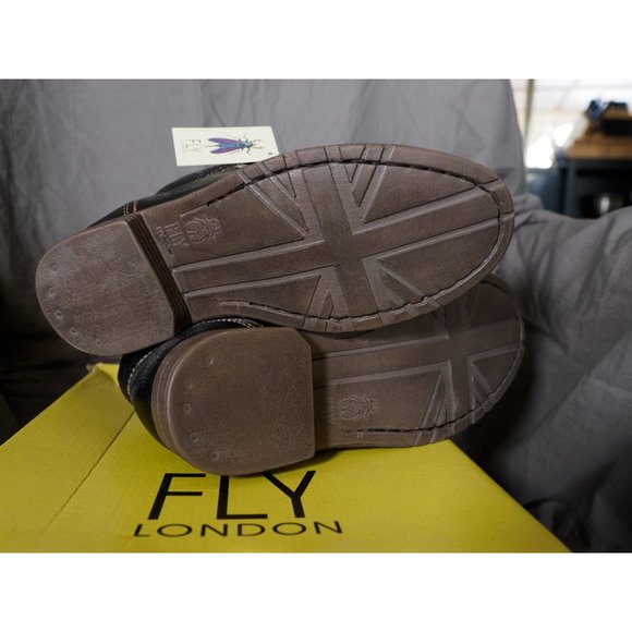 Fly London Ska Leather Distressed Punk Combat Military Moto Ankle Boot NWT - Picture 6 of 7